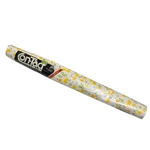 Vtg NOS Con-Tact Paper Self Adhesive Shelf Liner Blossom Yellow Floral Sealed